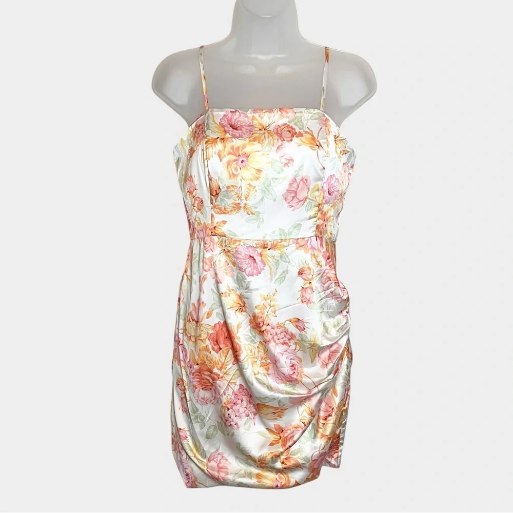 NWT SHOWPO Mini Dress Size 6 Elbereth Romantic Floral Adjustable Spaghetti Strap - Picture 2 of 5